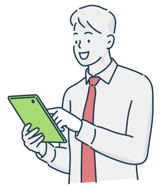 Grafik Mann mit Tablet